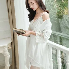 Осенняя Хлопковая пижама palace seven, комплект из двух предметов, ночная рубашка с длинными рукавами на бретельках, домашняя одежда