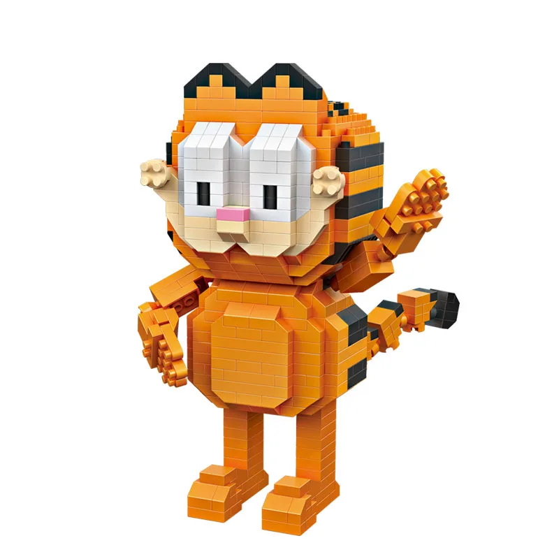 Mini Qute LOZ Kawaii фильм мультфильм Кот собака животные Odie Garfield пластиковые