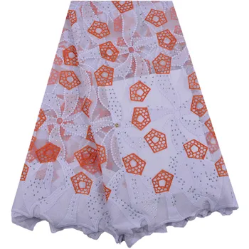 

New Design African Swiss Milk lace High Quality New African Lace Fabric Tulle With Stones African French Lace Fabric A1362