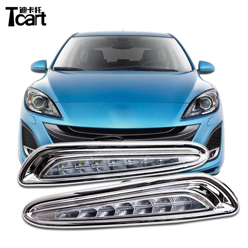 Tcart 2 шт. DRL для Mazda 3 Mazda3 2010 2011 2012 2013 дневные ходовые огни противотуманная фара 12 в