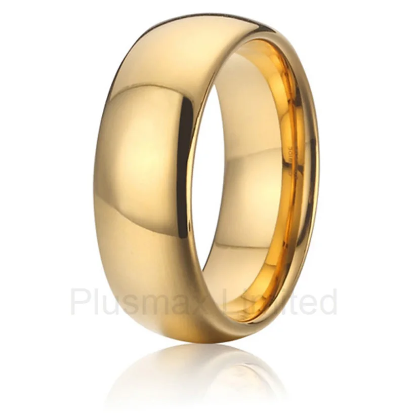 Gold Ion Color Titanium Rings Men Wedding Band 8mm Discount Cheap