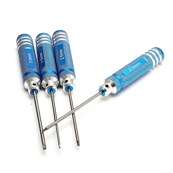 BHTS-4 Pcs 1.5 2.0 2.5 3.0mm Hex Screwdriver Hexagon Screwdriver Set Allen Driver For Rc Helicopter Car