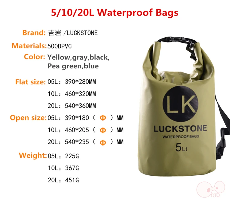 10L 500D ПВХ открытый непроницаемый ультралегкий рюкзак Кемпинг Туризм сухой мешок дрейфующий Каякинг сумки для плавания хранение путешествия пакет