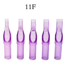 50 шт плоский/Magnum Размер 11 одноразовые фиолетовые короткие татуировки наконечник трубки сопло поставка-11 футов