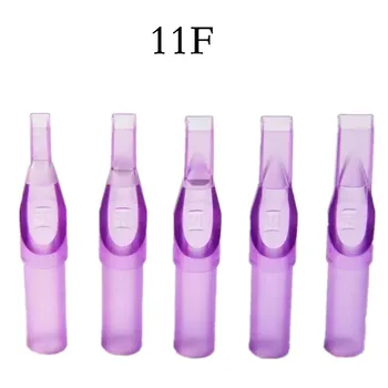 

50PCS Flat/Magnum Size 11 Disposable Purple Short Tattoo Tip Tube Nozzle Supply -11FT