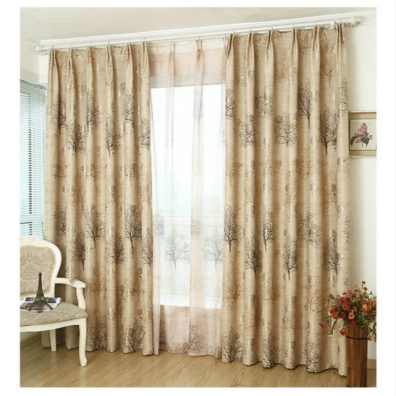 

Blackout Curtains Ready Made/Custom-made Luxury Curtains For Living Room Jacquard&Printed Blackout Double-sided Pattern Floral