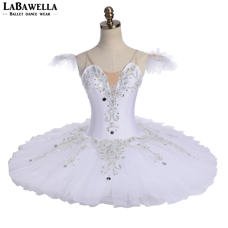 Women Hard Tulle Professional Ballet Tutu Costume Kids White Swan Classical Performance Paltter Tutu  Dress BT9113
