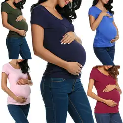 Oeak новый большой размер, для беременных Одежда Torridity Грудное вскармливание Женская футболка для кормящих мам Одежда для мам