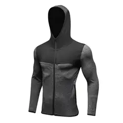 Autumn Sport Jacket Hoodies Zipper Long Sleeve Sweatshirts Men Athletic Gym Fitness Running Hooded Breathable Sporstwear