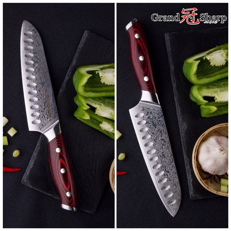  GRANDSHARP Damascus Japanese Knife 67 Layers Japanese Damascus Steel Japanese Damascus Kitchen Knif - 32831623504