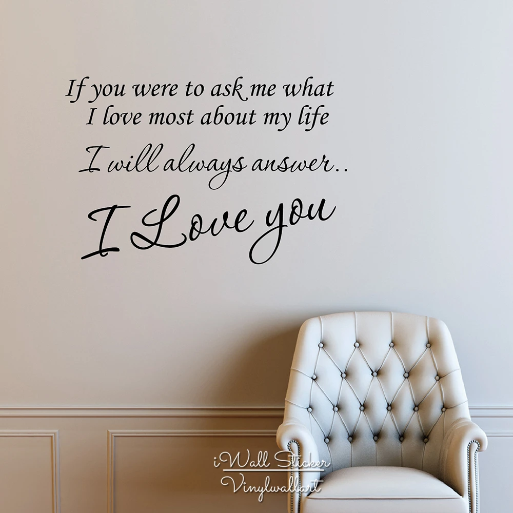 I Love U Citaat Muursticker Liefde Citaat Muurtattoo