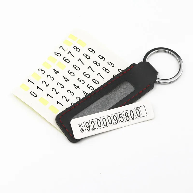 

Anti-lost Phone Number Plate Car Keychain Pendant Auto Vehicle Phone Number Card Keyring Key Chain Car Interior Decoration