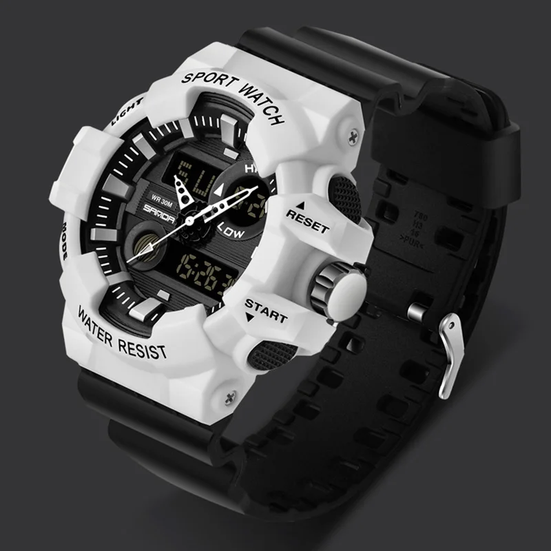 SANDA G Style Sports Men's Watches Top Brand Luxury S Shock Resist LED Quartz Military Watches Male
