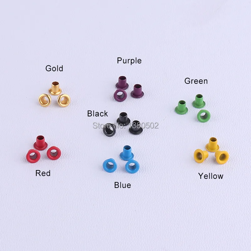 

500pcs/lot multicolor mini small garment Eyelets round shape shoes bag eyelet mini size 5.5*2.5*4mm
