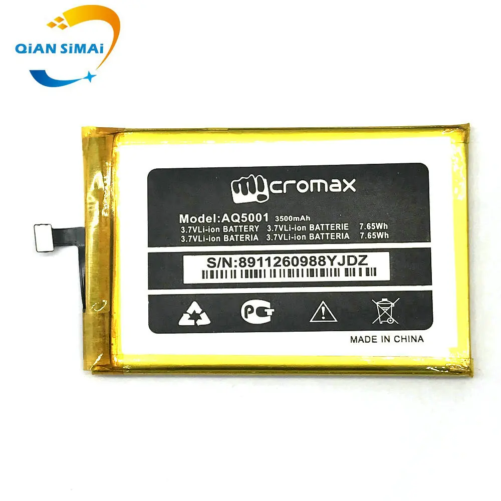 Новый высококачественный аккумулятор micromax AQ5001 на 3500 мАч для zaw1055qaa телефон