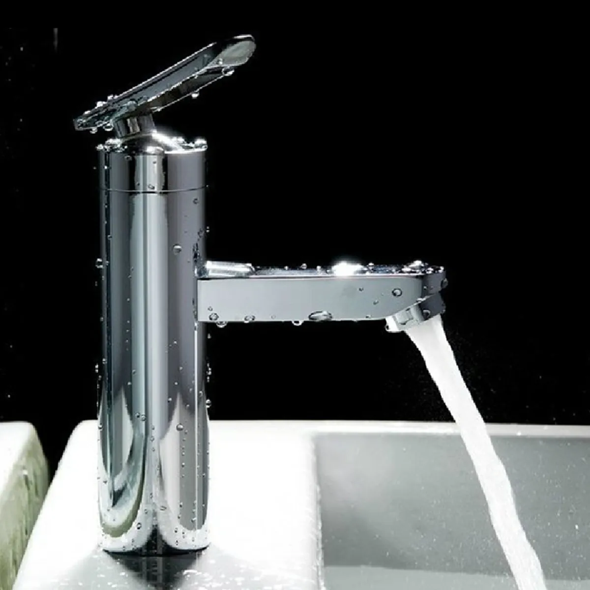 

Xueqin Deck Mount Chrome Bathroom Basin Faucet Shower Bath Faucets Vanity Vessel Sinks Mixer Tap Cold And Hot Water Tap