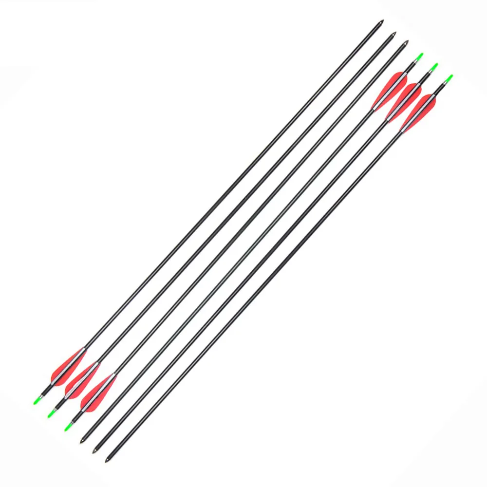 

For Compound/Recurve Bow Archery Hunting 6 pcs 30 inch Aluminum Arrow Diameter 7.2mm with Plastic Feather