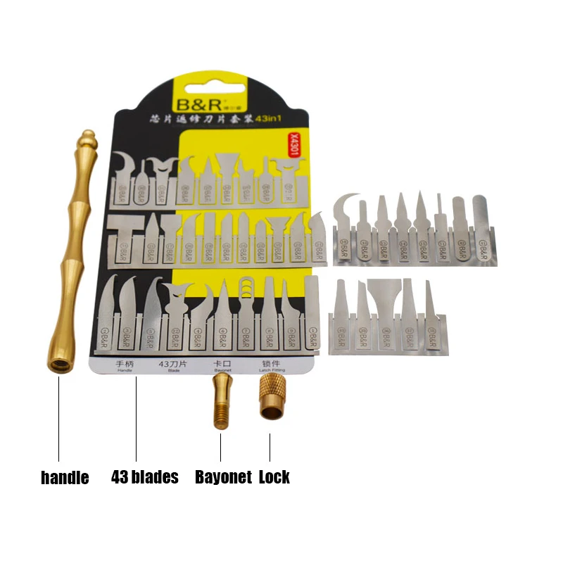 43in1 Supple IC chip Motherboard Remove Glue Knife Thin Blade For iPhone Repair Mobile Phone PCB CPU Cleaning Knives Tool (4)