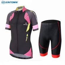 XINTOWN Ropa Ciclismo велосипед набор из майки и шорт для женщин Pro велосипедная одежда костюмы для девочек Черная команда велосипед mtb верхняя подошва