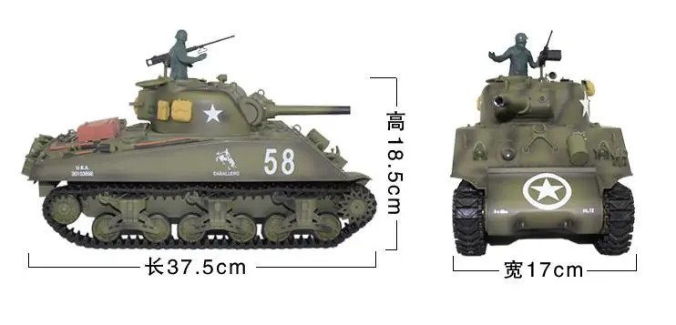 Радиоуправляемый 1:16 масштаб 2,4 Ghz US M4A3 Шерман Танк RC страйкбол боевой танк дым и звук(металлическая шестерня и треки