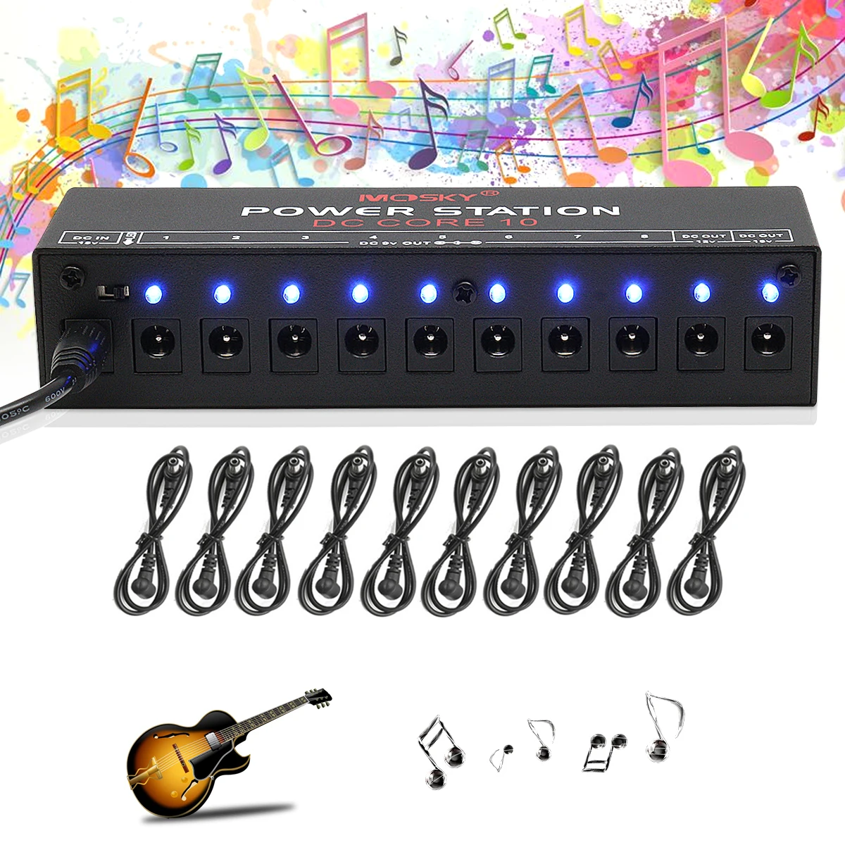 

Guitar Effect Power Supply Station 10 Isolated 10CH Output 9V 12V 18V for Guitar Effects Pedals