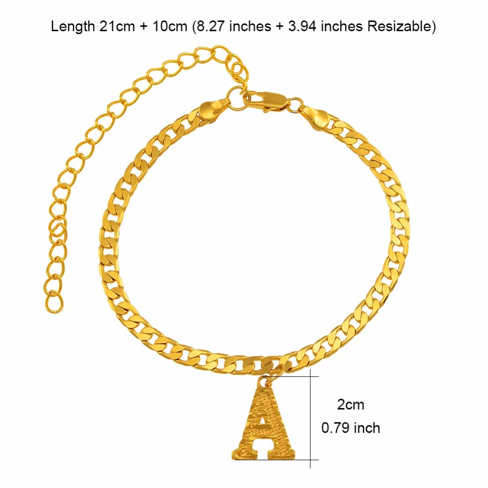 Anniyo(длина 22 см+ 10 см Удлиненная цепочка) A-Z 26 букв ножные браслеты для женщин модные английские цепочки с буквами ювелирные изделия на лодыжке#067502