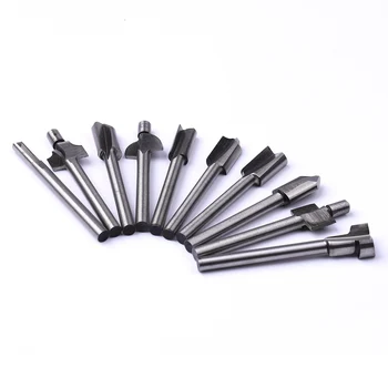 

10Pcs 1/8" 3mm Shank HSS Router Bits Burs Files for Dremel Rotary Tool Set