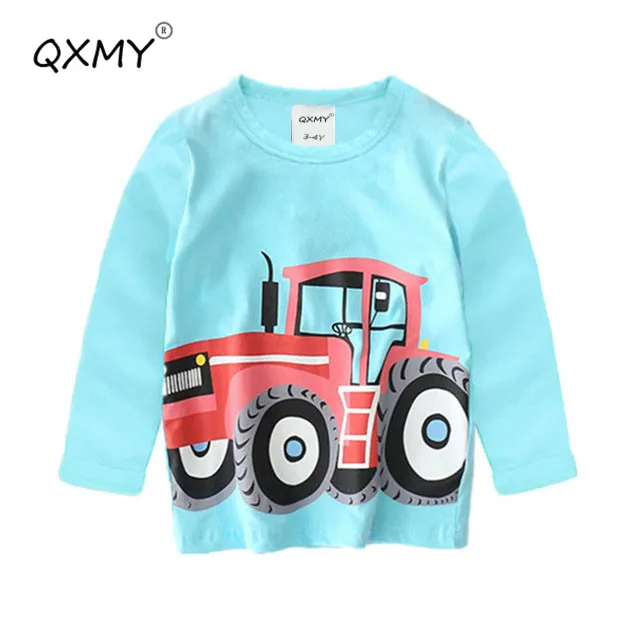 Baby Boys T Shirt Cotton Full Sleeve t Shirt For Boys Car Print Kids Babys Tops Tees Spring Autumn Children Clothing 2-8 year