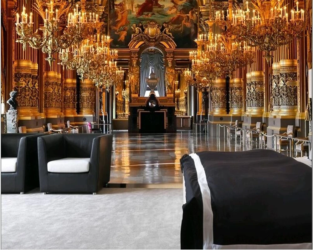 beibehang Custom photo wallpaper 3d mural luxury Golden Basilica wall murals 3d Living room bedroom papel de parede 3d wallpaper