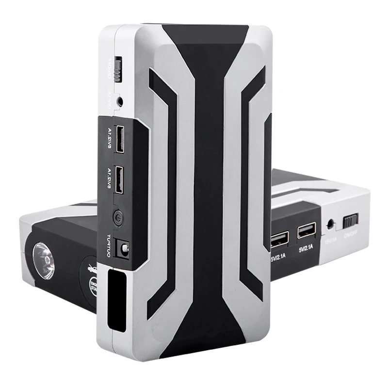 

Mobile Power 15000Mah Car Starter Booster Usb Emergency Searchlight Charger Black + White Abs Us Plug