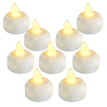 

24 Pack Waterproof Flameless Floating Tealights, Warm White Battery Flickering Led Tea Lights Candles - Wedding, Party, Center