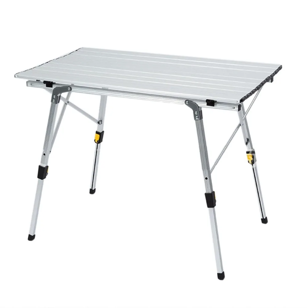 

Portable Folding Camping Table Aluminum Alloy Height-Adjustable Rolling Table for Outdoor Camping Picnic