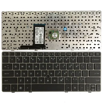 

New US laptop Keyboard for HP Elitebook 2560 2560P 2570 2570P English keyboard with Gray border and Mouse pointer