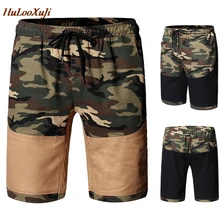 HuLooXuJi летние мужские шорты Карго камуфляжные строчки военные Короткие штаны мужские повседневные пляжные шорты Размер США: S-2XL