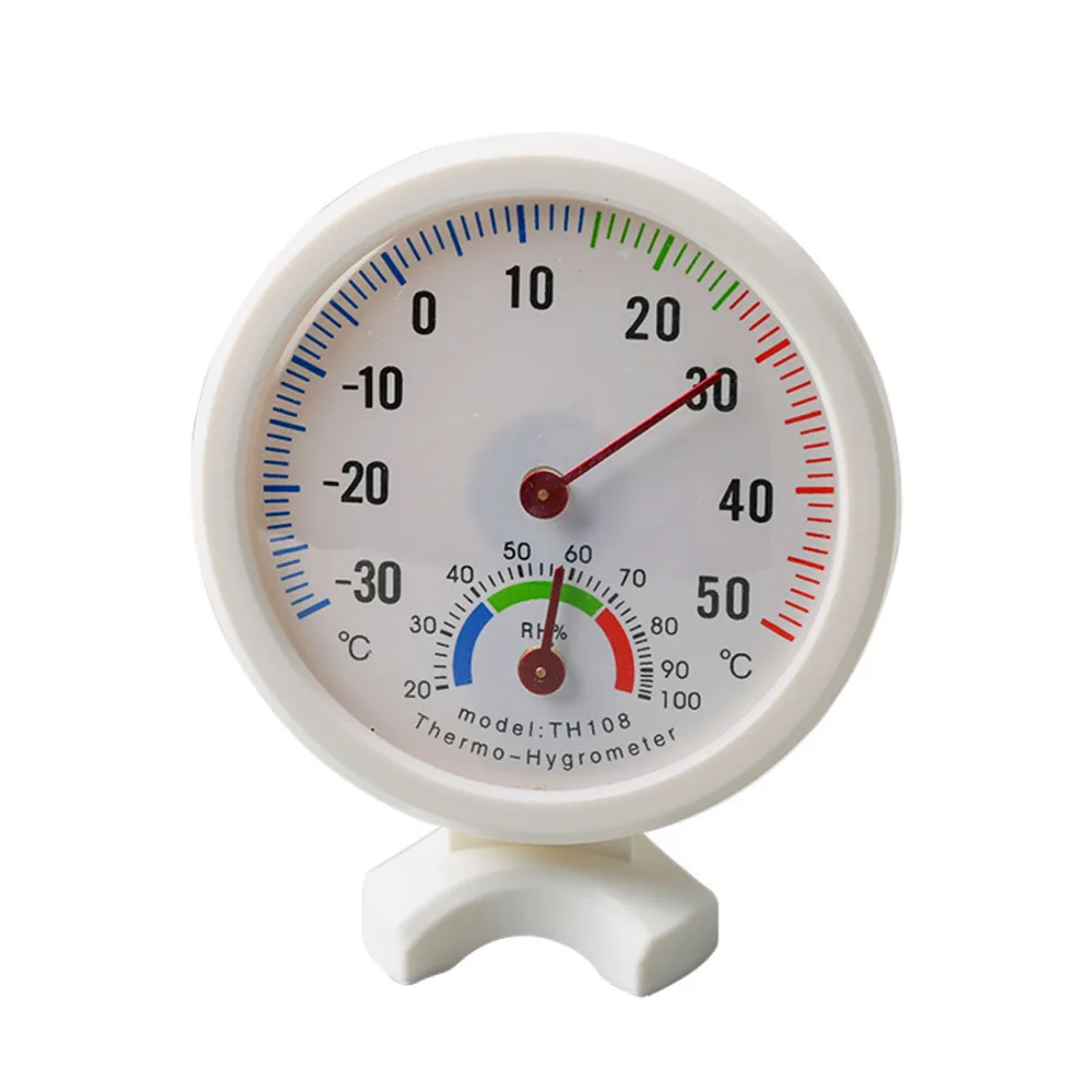 

Temperature Meter Gauge 1pc Mini Round Clock-shaped Indoor Outdoor Hygrometer Humidity Thermometer