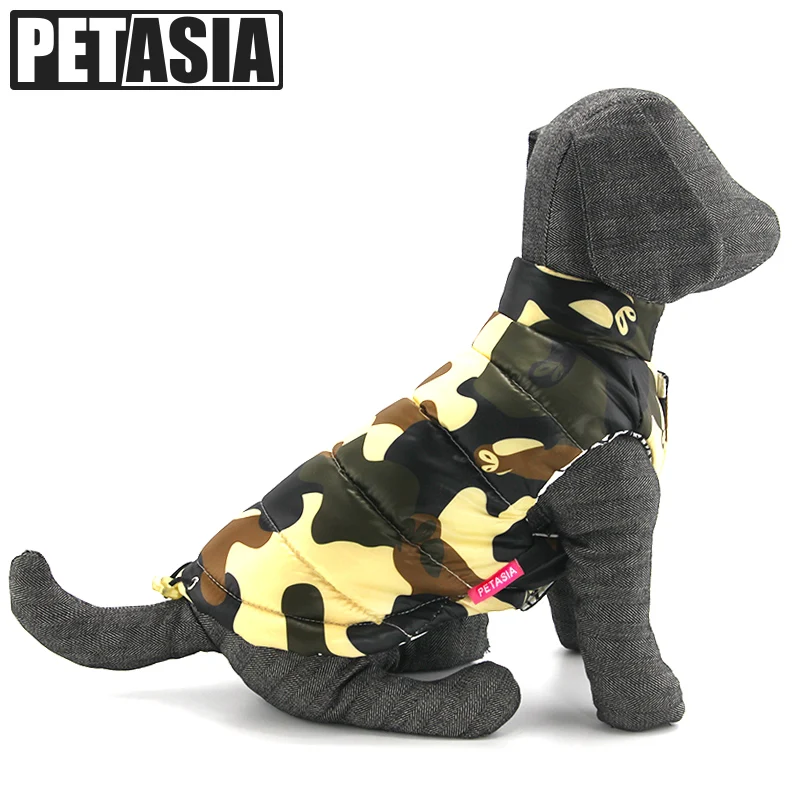

2018 Double-sided Wear Dog Winter Clothes Camouflage&Solid Down Jackets For Small Dogs Waterproof Fabric Dog Coat For Chihuahua