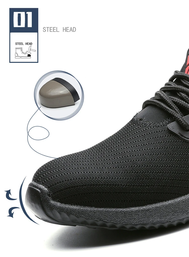 Новые модные мужские дышащие больших размеров стальные усиленные носки Рабочая защитная обувь защита от проколов