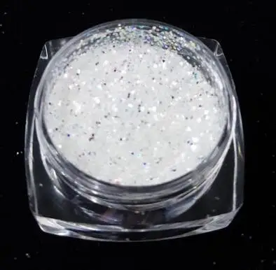 1set=10 Colors Mirror White Holographic Nail Glitters Powder Sheets Tips 3 Size ( 0.2mm&0.3mm&0.4mm) Nail Powder Nail Decoration