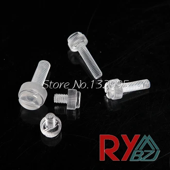 

20pcs/lot PC Transparent Polycarbonate thumbscrew Hand Tighten Screws Hand Twist Screw