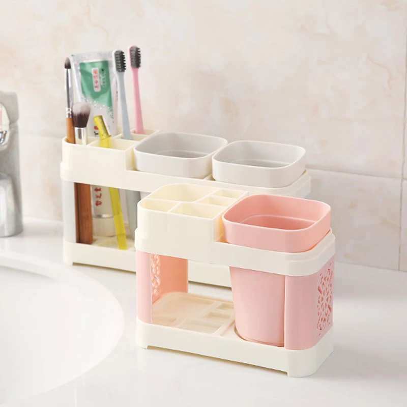 Новая Ванная комната Зубная щетка чашка держатель для зубной пасты и щетки