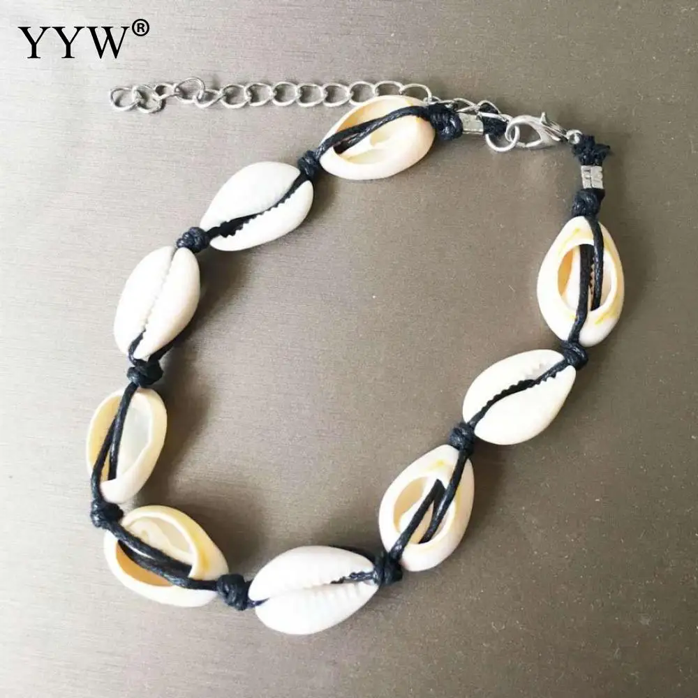 black YYW Boho в виде ракушки браслет для женщин Enkelbandje ножной браслет себе женский вечерние модные украшения - Окраска металла: black