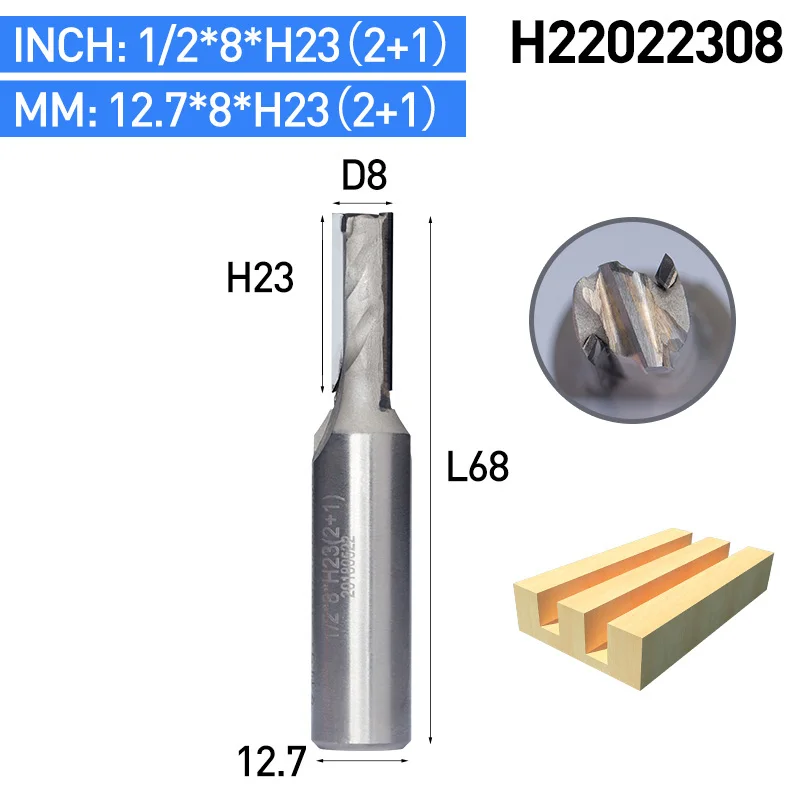 HUHAO 1 шт. 1/" хвостовик CVD покрытие прямые фрезы для дерева деревообрабатывающий резак шпаттер гравировальный станок PCD фрезы - Длина режущей кромки: H22022308