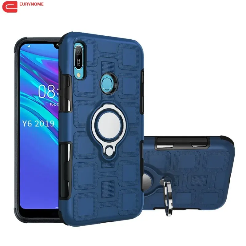 

Case for Huawei Y6 2019 Honor 8A Case Shockproof Magnetic Bracket Ring Armor Silicone Cover for Huawei Y6 PRO 2019 Honor 8A Case