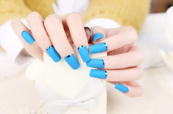 

24pcs/set Artificial False Nails French Style Fake Art Cover Manicure With glue