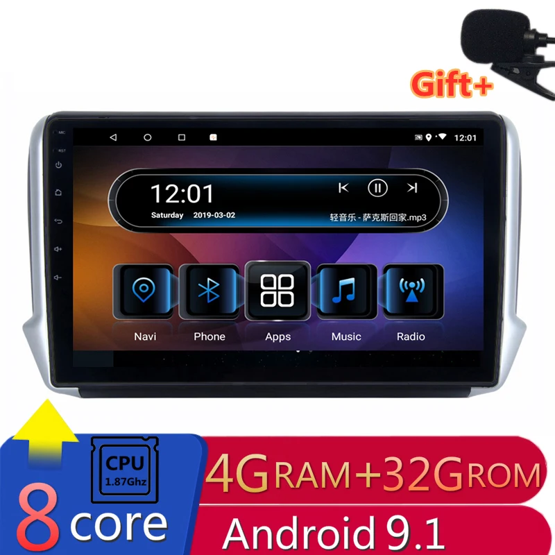 

10.1" 4G RAM 8 cores Android Car DVD GPS Navigation For Peugeot 2008 208 2013 2014 2015 2016 audio stereo car radio headunit