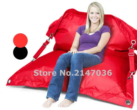 Outdoor bean bag with belts on both sides waterproof beanbag furniture seat dirt resistant lounger