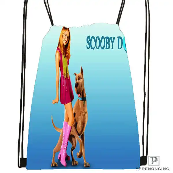 Пользовательские HD Scooby Doo походная сумка на шнурке милый рюкзак для детей(черная спинка) 31x40 см#180531-03-64 - Цвет: Drawstring Backpack