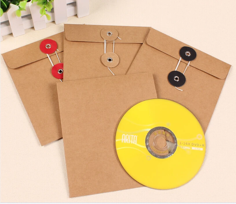 Kraft Cd/dvd Case Envelope With Buckle, Sleeve Envelpes,dvd Holder Case