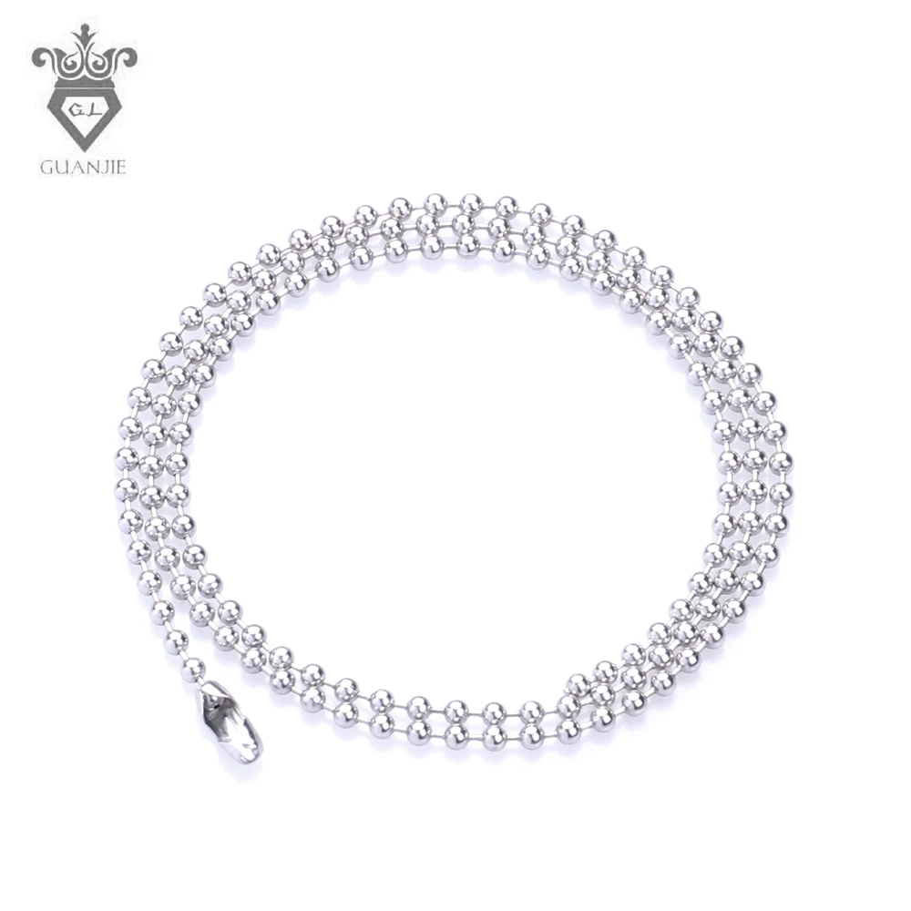 10 Pcs Stainless Steel Ball Bead Chain 2.4mm Silver Chain Simple Style
