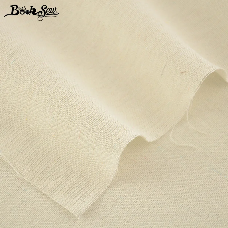 Booksew Текстиль для дома цвета слоновой кости из хлопка и льна Ткань Вышивание